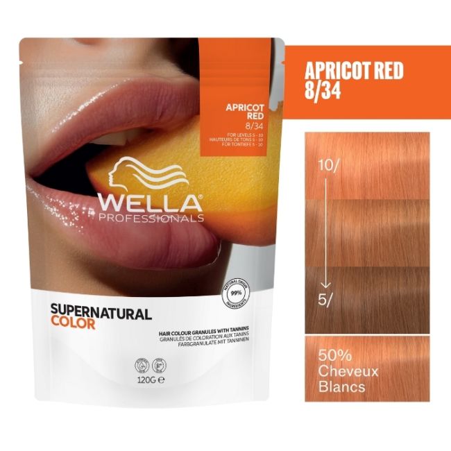 Natural hair dye Supernatural Color Light Golden Copper Blonde 08/34 Wella 120g