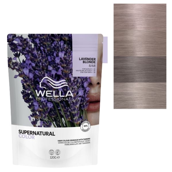 Coloración natural Supernatural Color Rubio Claro Púrpura Perlado 8/68 Wella 120g