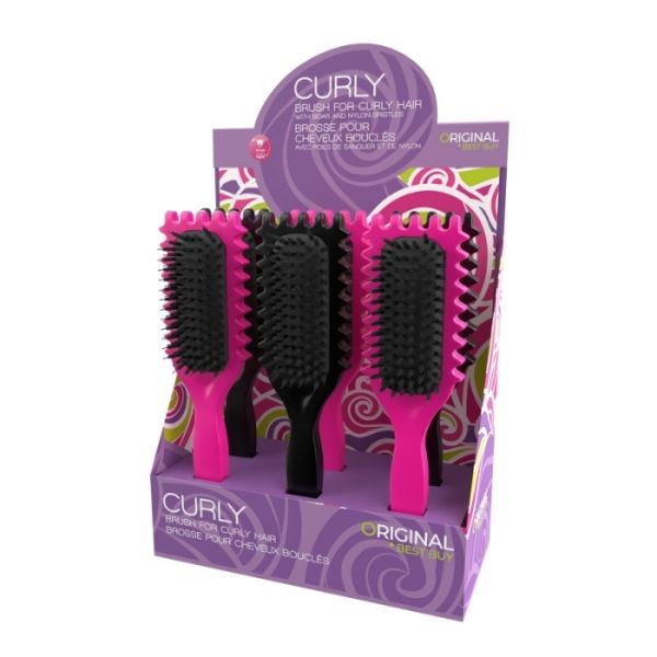 Présentoir Brosse coiffante démêlante Curly 6 pièces