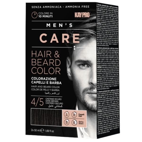 Kit Coloration Homme Cheveux & Barbe Chatain Foncé Kaypro