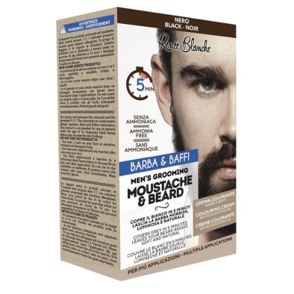 Kit Coloration Barbe et Moustache Noir Renée Blanche