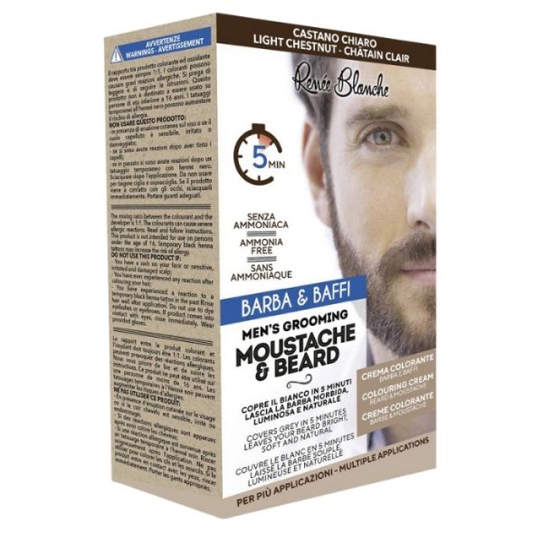 Kit Coloration Barbe et Moustache Châtain Clair Renée Blanche