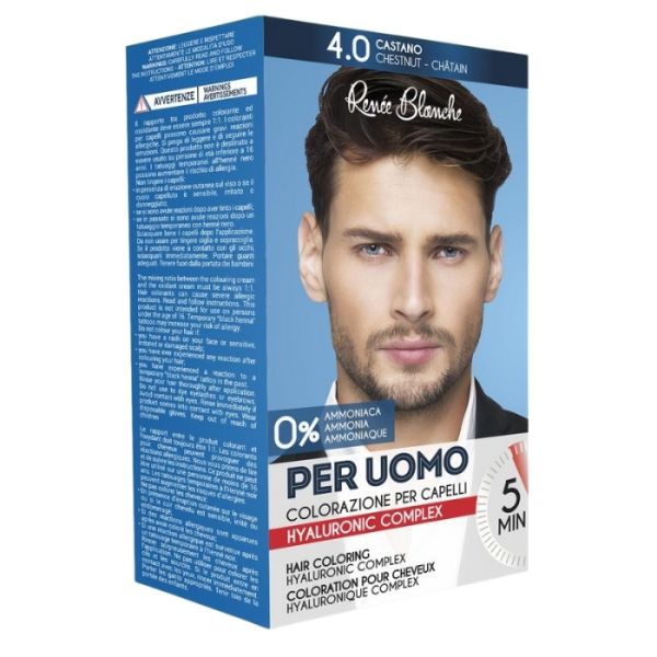 Kit de coloration pour homme 4 chatain Renée Blanche