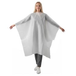 White Cerunik Non-Woven Maxi-Cape Poncho Shophair X20