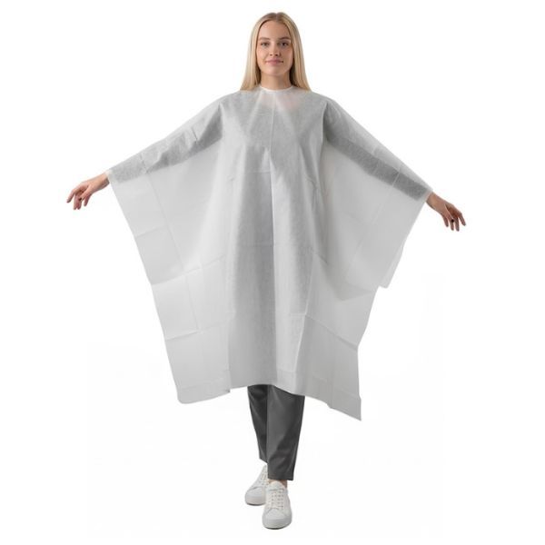 Maxi-Cape Poncho Weiß Cerunik Vliesstoff Shophair X20