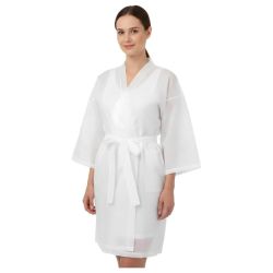 White Cerunik non-woven Kimono Robe Shophair x10