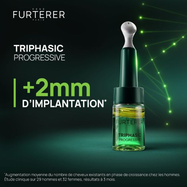 Traitement anti-chute longévité & densité Triphasic Progressive René Furterer 8x5,5ML