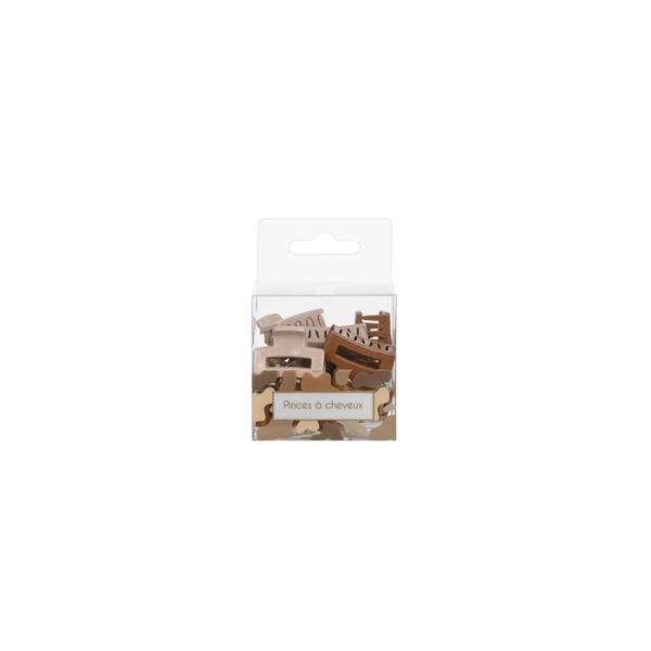 Boite de 10 pinces à Cheveux Marron Stella Green