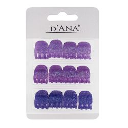 12 Minis pinces violette pailletés Stella Green