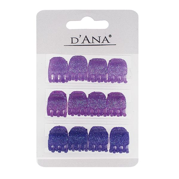 12 Minis pinces violette pailletés Stella Green