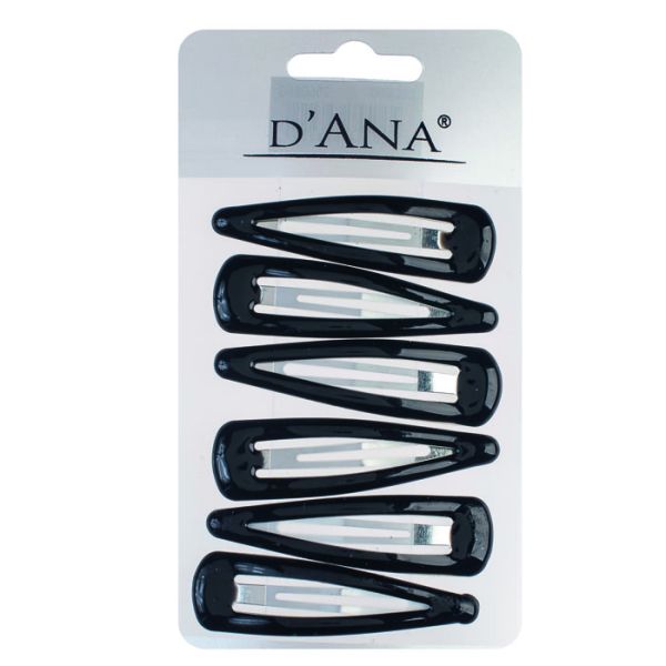 Lot de 6 pinces clics-clac noir Stella Green