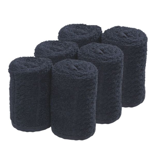 Serviettes de barbier Take care noir Barbury's x6