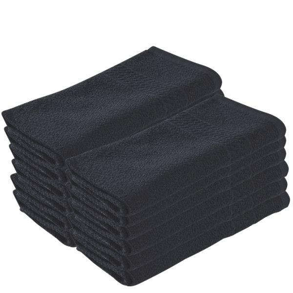 Serviettes pour salon Invincible noires Sibel x12