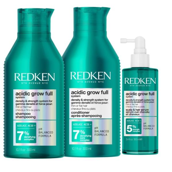 Routine densité cheveux fins Acidic Grow Full System Redken
