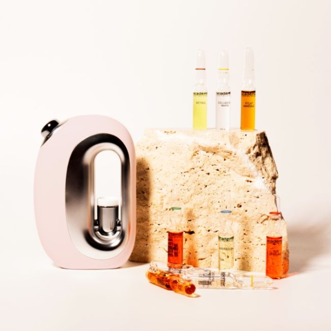 Coffret Diffuseur d'ampoules SK.IN.FUSION et son coffret de 10 ampoules Booster Collagène Marin Académie Scientifique de Beauté