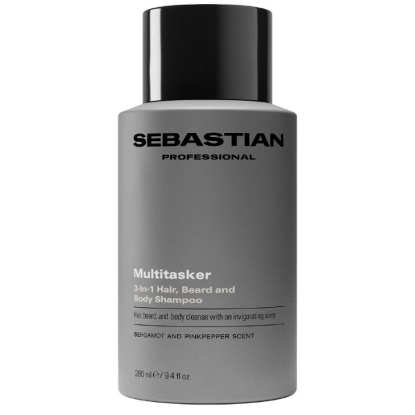 3-in-1 Shampoo Haar + lichaam + baard Multitasker Sebastian 280ml