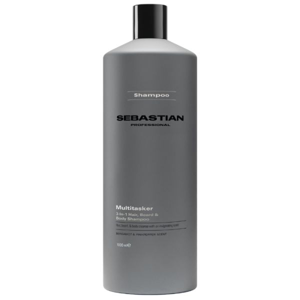 3-in-1 Shampoo Haar + lichaam + baard Multitasker Sebastian 1000ml
