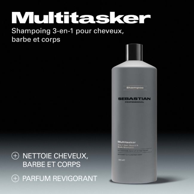 Shampoo 3-in-1 Capelli + corpo + barba Multitasker Sebastian 1000ml