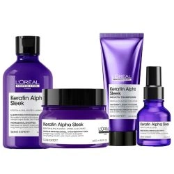 Routine complète disciplinante Keratin Alpha Sleek L'Oréal Professionnel