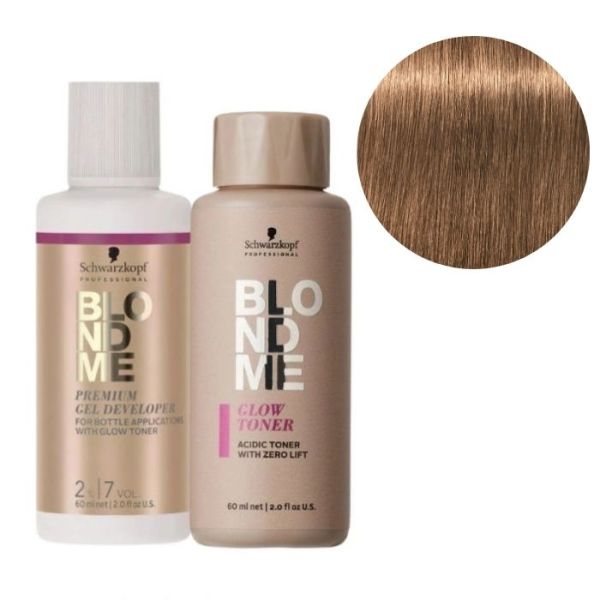Duo Révélateur et Patine Nuanceur Éclat Noisette 8-46 BlondMe Schwarzkopf 2x60ML