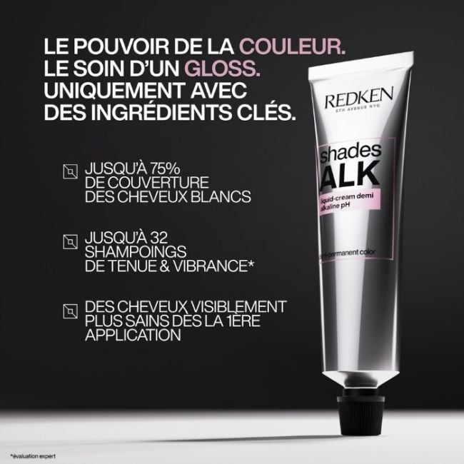 Coloration ton sur ton alcalin sans ammoniaque Shades ALK 4G Hickory Redken 60ml