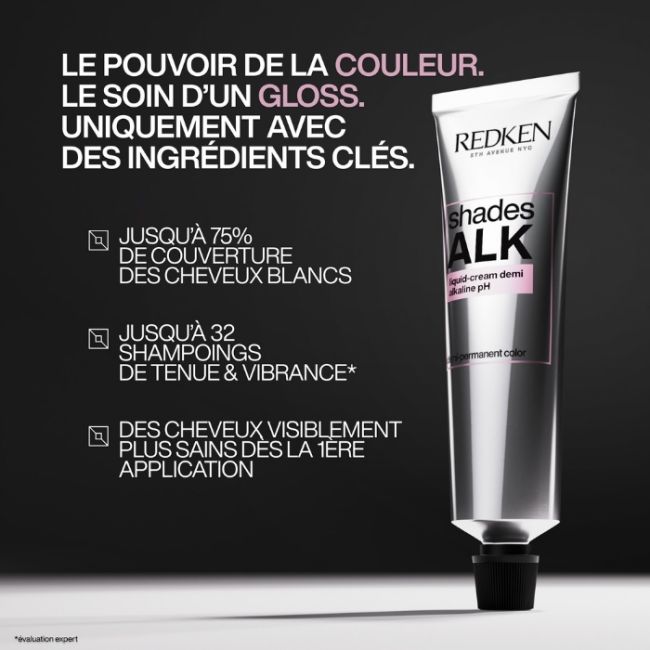 Coloration ton sur ton alcalin sans ammoniaque Shades ALK 8NA Volcanic Redken 60ml