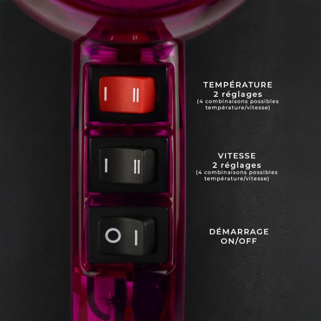 Inonic hair dryer TGR 1.7 fuchsia 1740W Velecta® Paris
