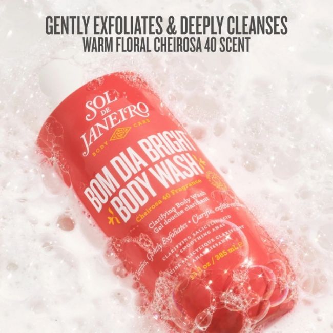 Gel Douche aux AHA BHA Bom Dia Bright Sol de Janeiro 385ml