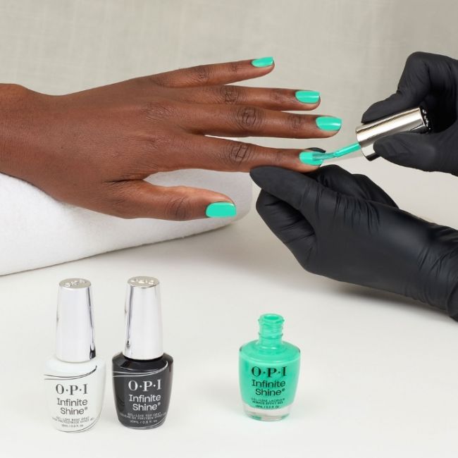 OPI Vernis Infinite Shine Vegan Trip to the Brite Side Follow the Ice Green Truck 15ml