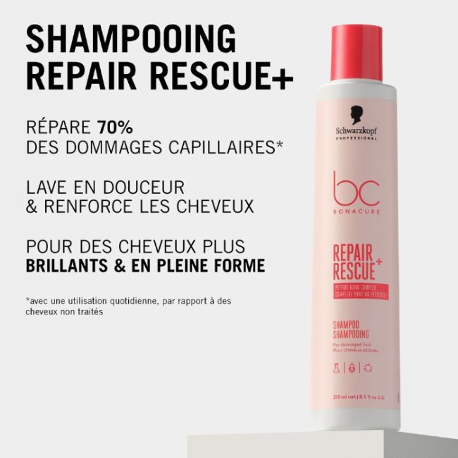 Shampooing pour cheveux abimés Bonacure Repair Rescue Schwarzkopf 1L