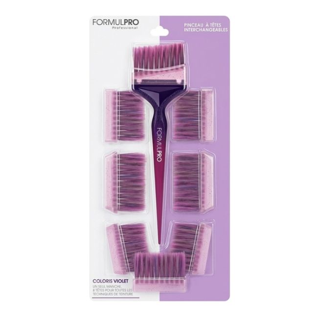 Pinceau de coloration Violet à tête interchangeable 8 embouts Shophair