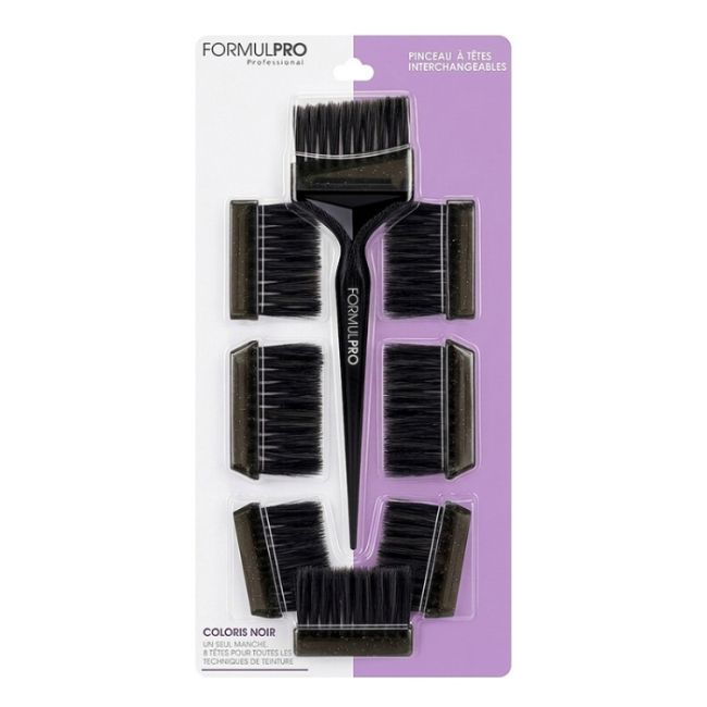 Pinceau de coloration Noir à tête interchangeable 8 embouts Shophair