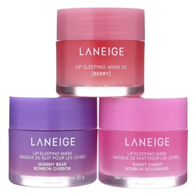 Trio masques de nuit pour les lèvres Berry, Gummy Bear, Sweet Candy Laneige