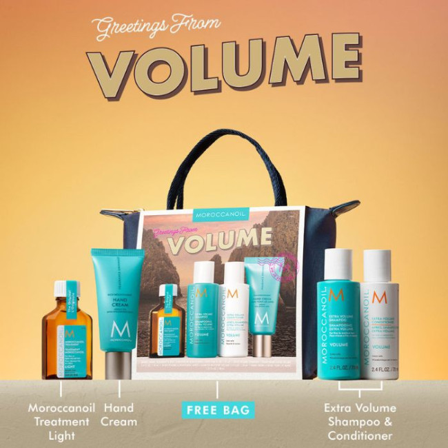 Trousse de Viaje Ritual Volumen Moroccanoil: Volumen en Toda Movilidad