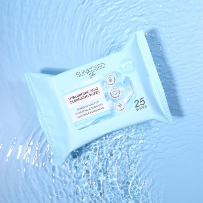 Lingettes Nettoyantes à l'Acide Hyaluronique Sunkissed