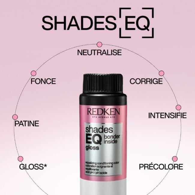Coloration ton sur ton sans ammoniaque Shades EQ gloss Bonder Inside 07NA Pewter Redken 60ml