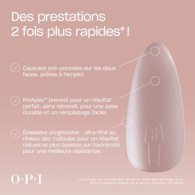 Recharge capsules gel Gelevate Carrée Taille 8 Longueur Medium OPI