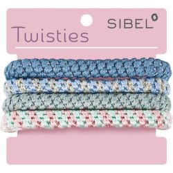 Élastiques Twisties multicolores bleu /vert Sibel