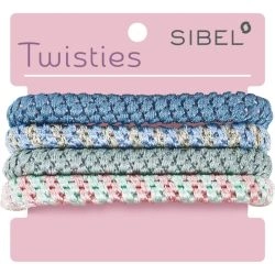Élastiques Twisties multicolores bleu /vert Sibel
