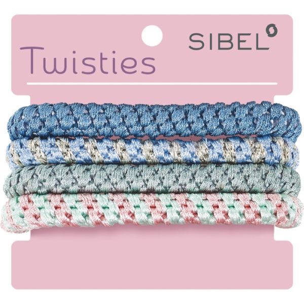 Élastiques Twisties multicolores bleu /vert Sibel