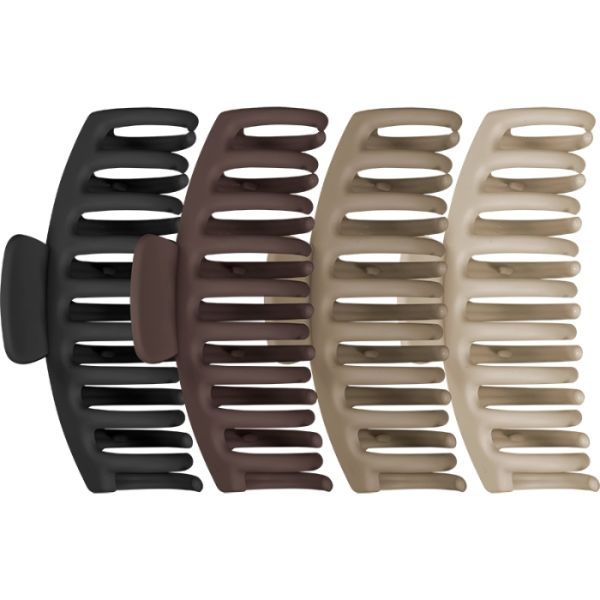 Set de 4 Pinces à griffes (noir brun beige)