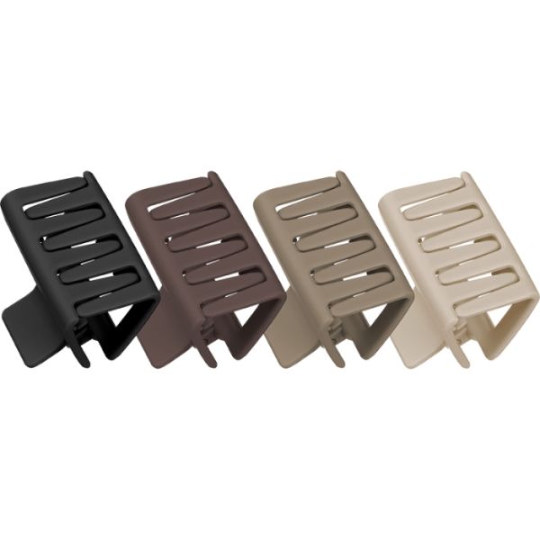 Set de 4 Pinces à cheveux King (noir brun beige) 52 x 48mm Sibel