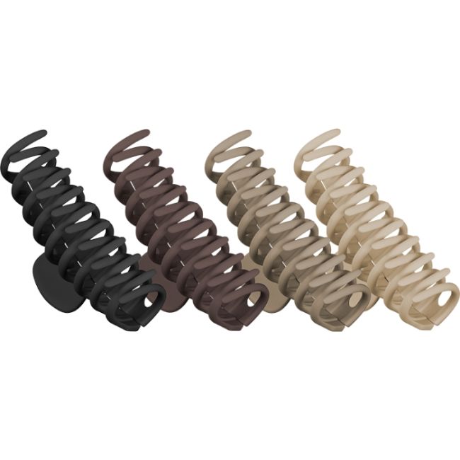 Set de 4 Pinces à griffes (noir brun beige)