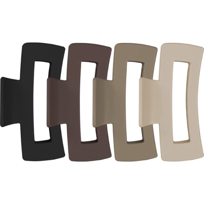 Set de 4 Pinces à cheveux King (noir brun beige) 90 x 50mm Sibel