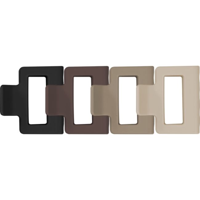 Set de 4 Pinces à cheveux King (noir brun beige) 52 x 48mm Sibel