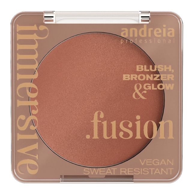 Poudre 3-en-1 Immersive Fusion 02 Bronze Peach Glow Andreia