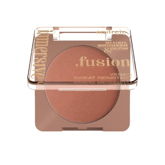 Poudre 3-en-1 Immersive Fusion 02 Bronze Peach Glow Andreia