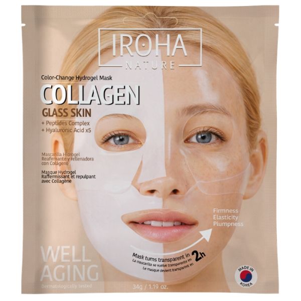 Masque Hydrogel Raffermissant & Repulpant Collagène + Peptide + Acide hyaluronique Iroha