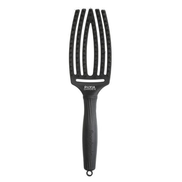 Brosse Fingerbrush Care Iconic Double poils nylon Full Black taille M Olivia Garden