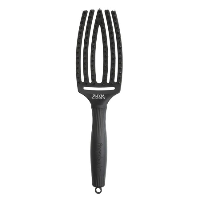 Brosse Fingerbrush Care Iconic Double poils nylon Full Black taille M Olivia Garden